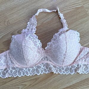 Victoria's Secret Lace Halter Bra - Light Pink